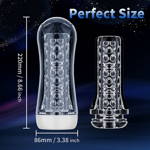 Masturbatiecup voor mannen, ABS+TPE materiaal, zacht, comfortabel, vibrerend, IPX7 waterdicht, voor uitstekende ervaring. - Product Image 3