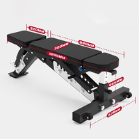 Banco de Pesas Ajustable WENDY para Gimnasio en Casa, Banco para Abdominales, Banco Plano para Ejercicios con Pesas