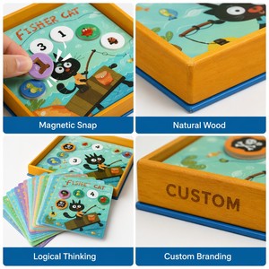 Caja <span class=keywords><strong>de</strong></span> Rompecabezas <span class=keywords><strong>de</strong></span> Madera Personalizada Montessori <span class=keywords><strong>Fisher</strong></span> Cat Logic, Juego <span class=keywords><strong>de</strong></span> Conteo y Emparejamiento <span class=keywords><strong>de</strong></span> Números con Animales Marinos, Juguete Educativo <span class=keywords><strong>de</strong></span> Matemáticas Tempranas - Product Image 2