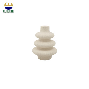 मूर्तिकला रेत-ग्लेज़ेड सिरेमिक vases का निर्माता सेट यू-आर्क और रिपल आकार देता है, नेडोरिक न्यूमलिस्ट होम डेकोर फूल <span class=keywords><strong>vase</strong></span> - Product Image 3
