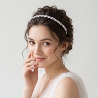 Serre-tête de mariée élégant en zircon pour femme, accessoire capillaire étincelant pour mariages et banquets