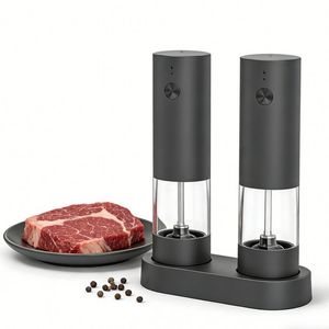Pilas de Pimienta y Sal Eléctricas Automáticas para Exteriores con Diseño Fabuloso y Operación con una Sola Mano, Juego de Molinillos de Sal y Pimienta para Barbacoa - Product Image 1