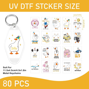Pegatinas DTF UV Impermeables de Animales Divertidos al por Mayor, 80 Hojas, Calcomanías de Gansos con Forma Personalizada, Transferencia en Frío - Product Image 2
