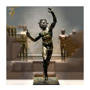 Classica famosa figura in metallo statua di arte bronzo danza Pompeii scultura danzante fauno dalla casa del fauno Pompeii - Product Image 1