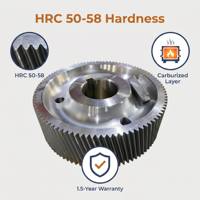Engrenage droit en acier forgé certifié ISO, module large M0.5-M30, pour machines de concassage minières robustes, service OEM personnalisé