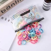 100 pièces Mini bébé cheveux cravates enfant en bas âge cheveux cravates pour filles et enfants multicolore petits bandeaux sans couture élastiques élastiques pour queue de cheval