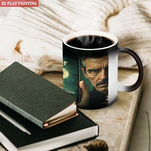 <b>Ceramic</b> <b>Mug</b> 11oz Color Changing Magic Cup Daily Coffee Essential Frosted Black Heat Sensitive Design - Product Image 3