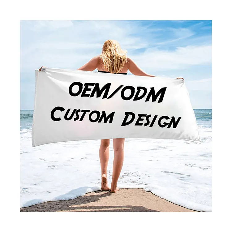 Toalha de praia Premium para impressão de logotipo de design personalizado OEM ODM