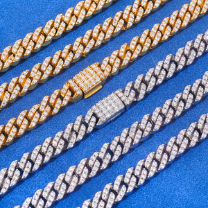 Pass Diamond Tester <b>VVS</b> Moissanite Cuban <b>Chain</b> with GRA 18K Gold Vermeil 925 Silver Custom Handmade Hip Hop Iced Out Men Jewelry - Product Image 3