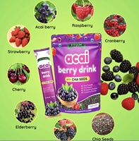 Groothandel 7 dagen huidverlichtende Glow Beauty Berry Fruitdrankjes Instant Poeder 8 Verschillende Bessen Fruitpoeder Gemengd met Chia Zaden
