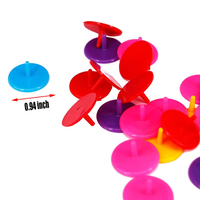 Lot de 100 marqueurs de position de balle de golf multicolores de 24mm à visibilité facile Marqueur de balle de golf en plastique durable