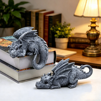 Statue de dragon fantastique en résine, écologique, peinte à la main, décoration de chambre, figurine de dragon bébé dormant