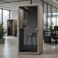 Cabines de bureau insonorisées, panneaux acoustiques, cloisons de bureau préfabriquées de luxe avec chaise d'ordinateur