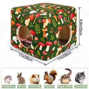 Cama Pequeña para Hámster o Cobaya, de Esponja Gruesa, Diseño Rectangular con Estampado, Lavable, Cómoda, de Lujo para Invierno - Product Image 2