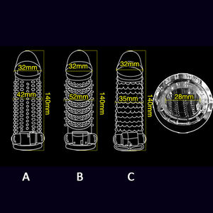 Männliches Sexspielzeug Penis verlängerung hülse Cock Extender Bequeme Scheide Kondome und Ringe - Product Image 6