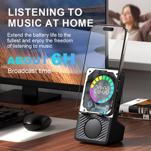 Factory New Design Cool Mecha Style Power Bank <b>LED</b> RGB Light 5W <b>Speaker</b> With Clock Function - Product Image 5