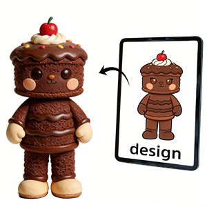 Nuova <span class=keywords><strong>Mascotte</strong></span> Personalizzata a Forma di Torta al Cioccolato Nera, Materiale Morbido e Traspirante, Adatta per Camminare - Product Image 1