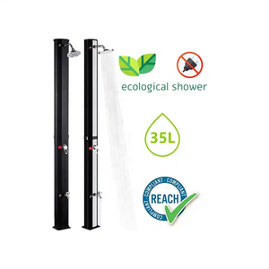 <span class=keywords><strong>Douche</strong></span> <span class=keywords><strong>solaire</strong></span> extérieure 60L avec rotation à 360° °   Kit de <span class=keywords><strong>douche</strong></span> autoportant avec douchette rotative et robinet de pied pour jardin, plage, extérieur - Product Image 2