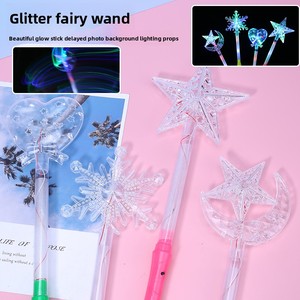 Nuova Bacchetta Magica in Plastica Effetto Cristallo, Promozione Stradale, Bacchetta Luminosa a Stella, Luna, Cuore, con Tre Modalità di Illuminazione, per Stand Giocattoli - Product Image 4