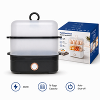 Cuiseur à œufs électrique, capacité 16 œufs, cuiseur vapeur double couche, arrêt automatique, pour la maison, l'hôtel, le camping-car