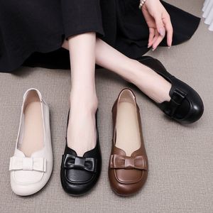 Fashion Daily Office Pointed Toe Genuine Leather Slip-On Breathable Light Weight <b>Soft</b> Flat Casual <b>Shoes</b> for Women Summer Spring - Product Image 6