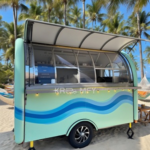 Mini camionnette personnalisée, petite remorque ronde, chariot de restauration rapide extérieur, chariot à café commercial, bar mobile - Product Image 5