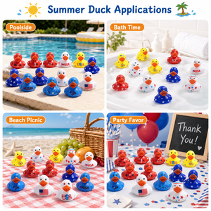 Unabhängigkeitstag <span class=keywords><strong>Gummiente</strong></span> Patriotisches Badespielzeug Gelbe Ente Stern-Ente Schwimmendes Bade- und Poolspielzeug Kindergeschenk - Product Image 6