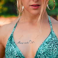 Adesivi per Tatuaggi Temporanei Semi-Permanenti con Citazioni in Inglese, Linea Semplice, Personalizzabili OEM Bxtats