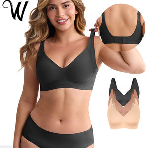 Reggiseno Senza Ferretto WD Plus Size, Traspirante, Push-up, Senza Cuciture, in Nylon e Spandex, con Spalline Regolabili e Supporto Ampio - Product Image 1