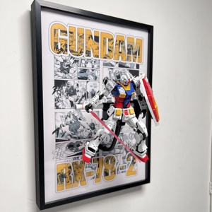 Modelo de estudio Original Gundam marco de fotos de Metal soporte de montaje en pared para colgar Manga Gundam modelo Shadow Box solamente - Product Image 5