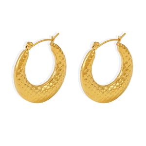 Aros de Acero Inoxidable Hipoalergénicos con Diseño Retro, Aros de Geometría Irregular, Aros de Alta Calidad para Mujer - Product Image 1