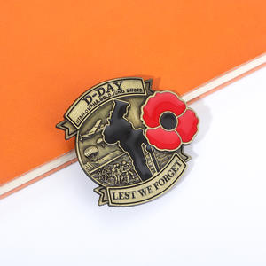 Broche de fleur de pavot, Jour du Souvenir, Festival, Ne jamais oublier la bataille de Britain, commémoration du D-Day, badge de vétéran - Product Image 4