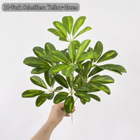 Plante artificielle Schefflera Arboricola Gold Capella, Arbre parapluie variegé, Branche artificielle en pot pour décoration