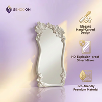 Miroir sur pied pleine longueur de style baroque de luxe, surface miroir haute définition sans distorsion, pour la maison