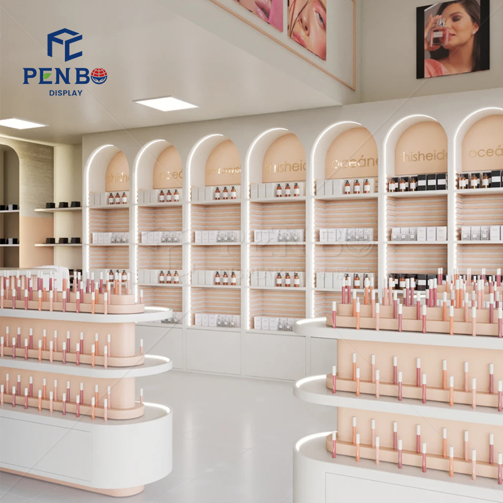 Elegant Cosmetic Store Design Modern, Custom Display Racks - Main Image