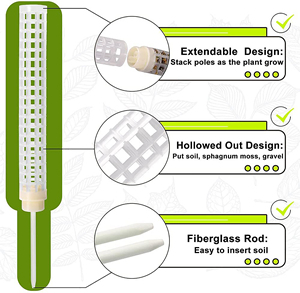 Cadre d'escalade pour plantes, tige de mousse empilable, tige de mousse en plastique creuse, tige de support pour plantes en pot - Product Image 3