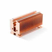 Radiateur de refroidissement en cuivre usiné CNC sur mesure OEM avec ailettes et trous de fixation pour CPU, GPU, LED et refroidissement électronique – Direct Usine