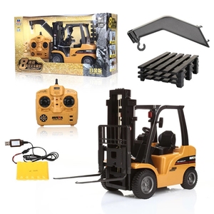 Venta caliente Huina 1577 1/10 escala 8 canales <span class=keywords><strong>RC</strong></span> carretilla elevadora rotación de 360 grados <span class=keywords><strong>Control</strong></span> remoto juguetes de construcción Diecast <span class=keywords><strong>Set</strong></span> - Product Image 4