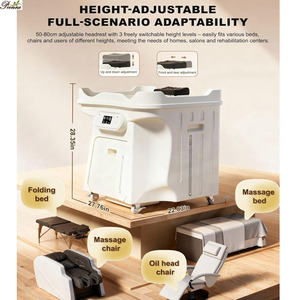 Cápsula de Tratamiento Spa para el Cuidado del Cuero Cabelludo en Casa, Cama Portátil Ajustable en Altura con Tanque de Residuos de 25L y Lavabo para Champú - Product Image 3