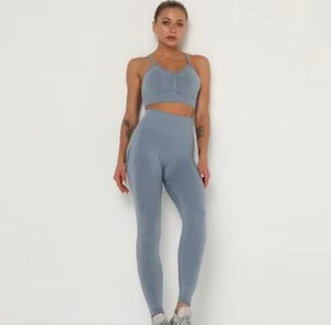 JAC22 Sm2551 Conjunto Deportivo Sexy sin Costuras con Tirantes, Nuevo, Absorbente de Sudor, Levanta Glúteos, <span class=keywords><strong>El</strong></span>ástico, para Fitness, <span class=keywords><strong>Yoga</strong></span> - Product Image 1
