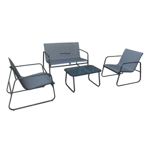 Hot Seller Cheap Garden Textilene Mesh Steel Iron 4 Pieces Seats Leisure Outdoor Furniture Chair Set