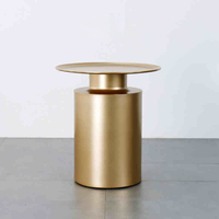 Ensemble de tables en métal doré en acier inoxydable de style industriel moderne, vente en gros pour hôtel, table basse, meubles de salon