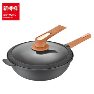 Non Stick Wok With Thick Composite Base Induction Compatible For Frying Stir Fry Cooking - Product Image 4