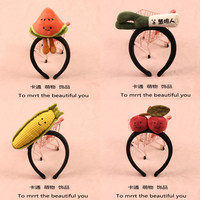 Creatieve schattige groente- en fruitpluche haarbanden, cartoon maïs, banaan, kersen haarclips voor fotoshoots en optredens, gemaakt in China