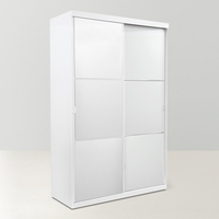 Armoire moderne économique avec portes coulissantes en MDF et miroir intégré pour chambre, appartement ou hôtel