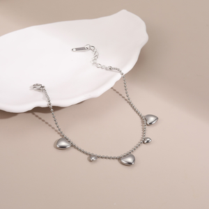 สร้อยคอและกำไลรูปหัวใจชุบสแตนเลส ทันสมัยและใช้งานได้หลากหลาย - ไม่ซีดจาง หรูหราและสง่างาม - Product Image 6