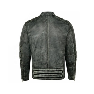 Chaquetas de cuero de alta calidad para hombre para Otoño Invierno negro con cuello levantado cremallera larga transpirable Casual moda al por mayor - Product Image 2