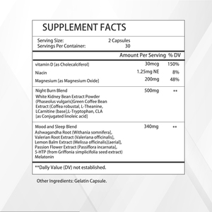 Custom Branded Healthcare <b>Supplement</b> Appetite Suppressant Night Time Fat Burning Capsules Improve Sleep Quality Capsules - Product Image 6