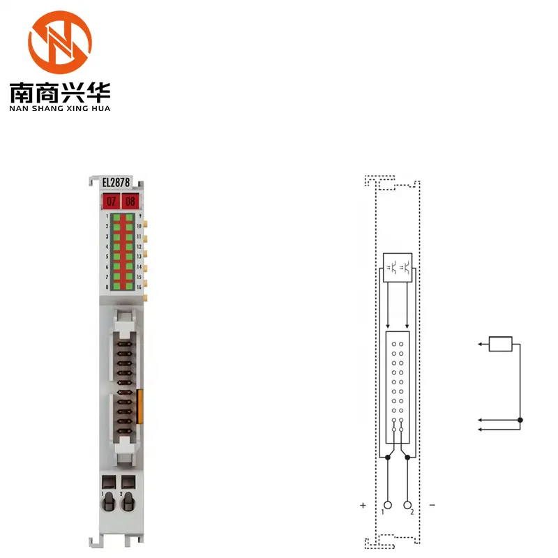 EL2878-0005 asli baru | EtherCAT Terminal 8-Channel Output Digital 24 V DC 0.5 kabel pita datar dengan diagnostik