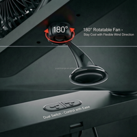 Ventilateur de voiture double tête, brise rafraîchissante, 12V 24V, en ABS, puissance 10W, grand clip de fixation, rotation à 360°, bouton de réglage progressif avec fente pour diffuseur de parfum